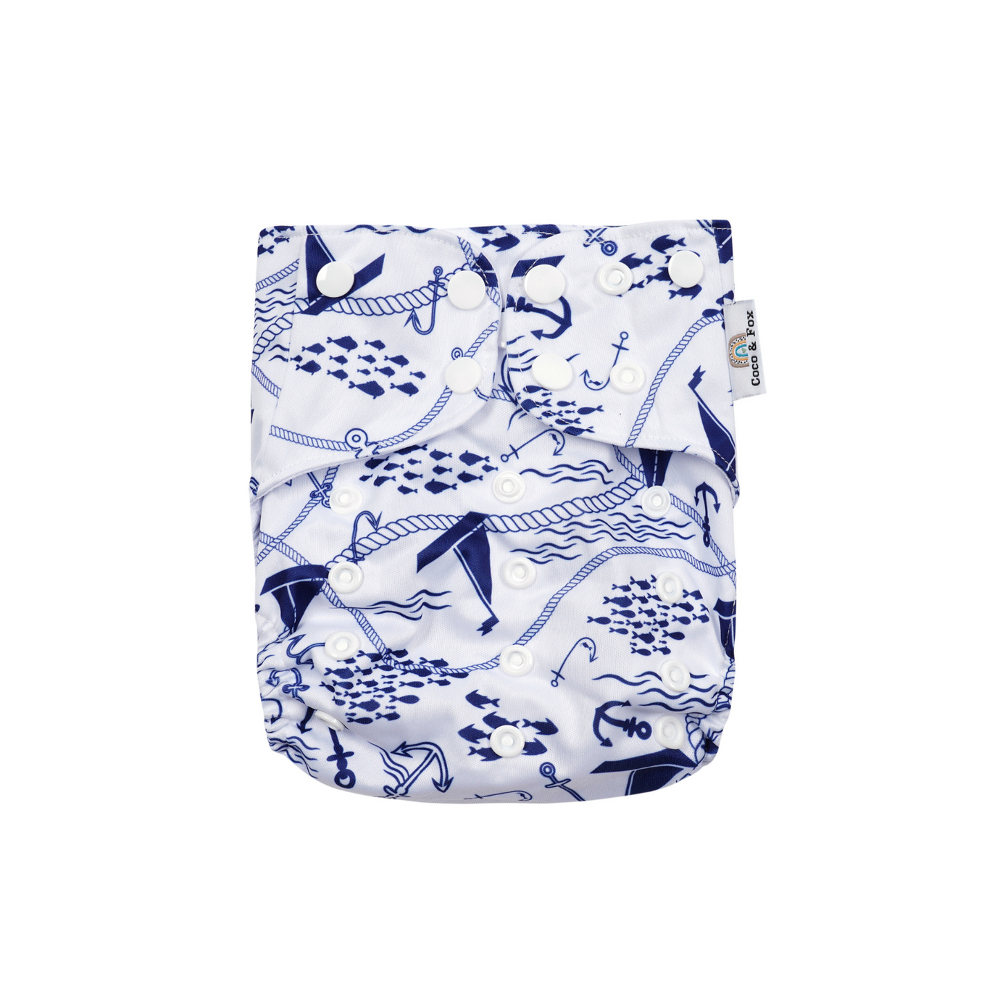 Reusable Swim Nappy in Navy Blue Nautical Theme