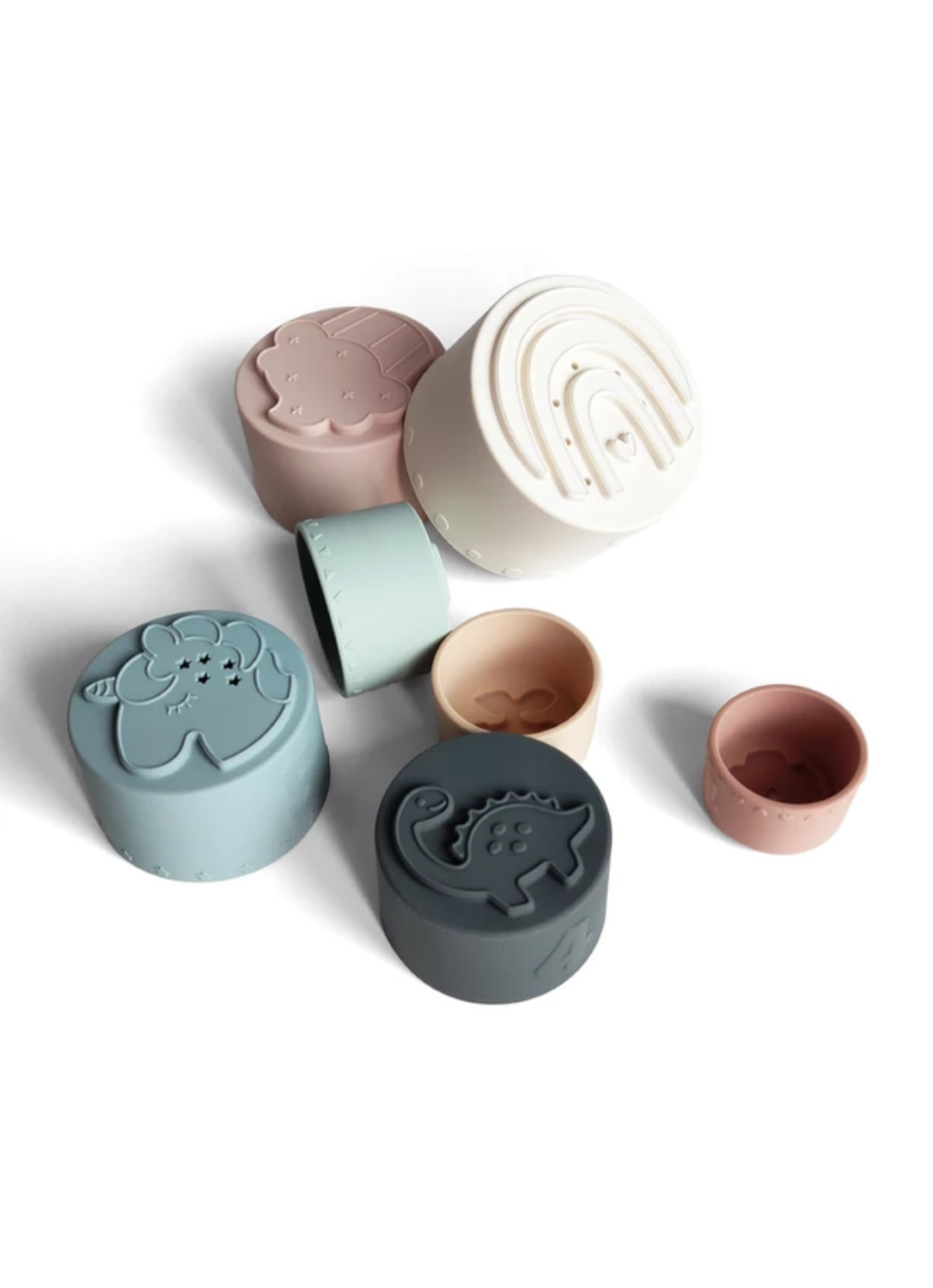 Pastel Silicone Stacking Cups
