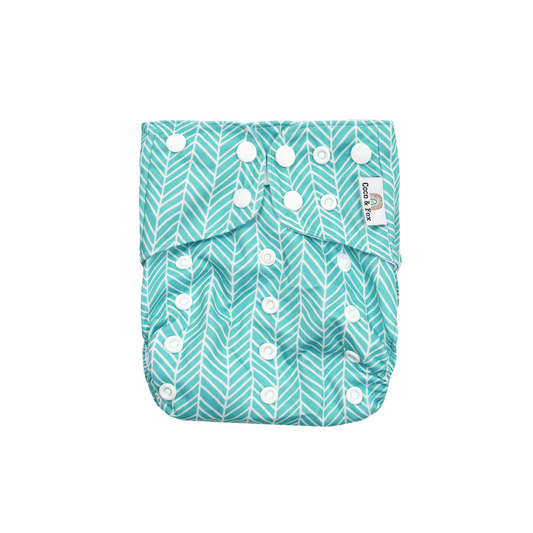 Reusable Swim Nappy in Turquiose with white snaps
