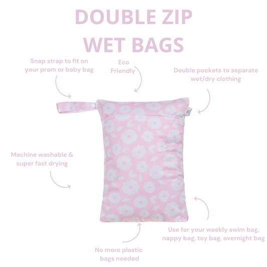 Waterproof Double Zip Wet Bag | Bubblegum