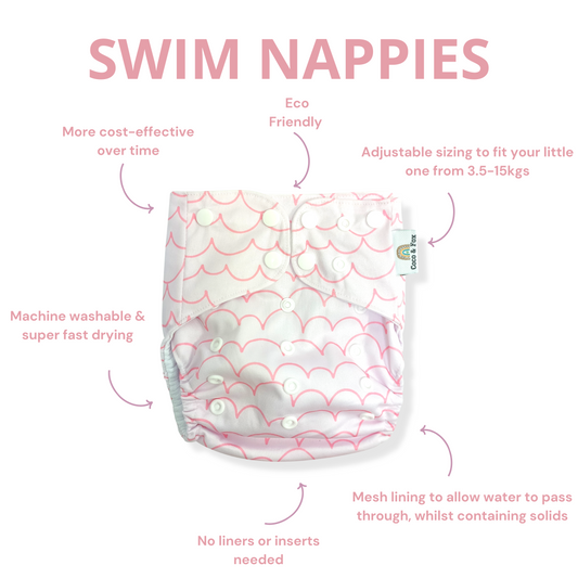 Baby Reusable Swim Nappy Light Pink 