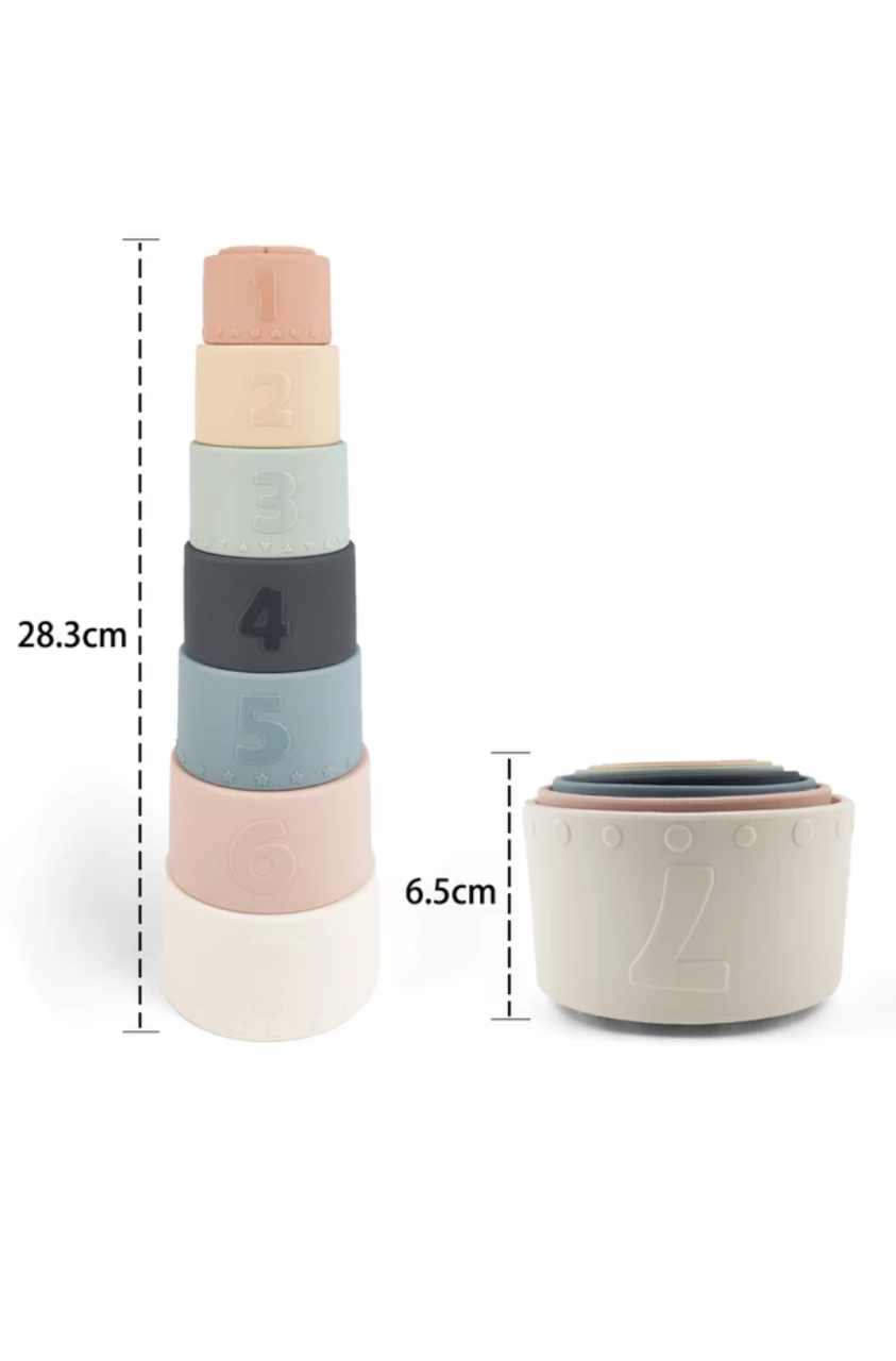 Pastel Silicone Stacking Cups